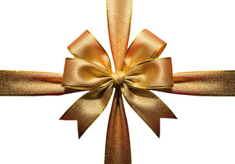 Luxurious golden ribbon bow for sophisticated gift wrapping and festive celebrations, adding a touch of elegance to your holiday designs and marketing campaigns with this stunning detail