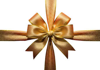Luxurious golden ribbon bow for sophisticated gift wrapping and festive celebrations, adding a touch of elegance to your holiday designs and marketing campaigns with this stunning detail