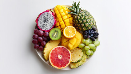fresh fruits on a plate