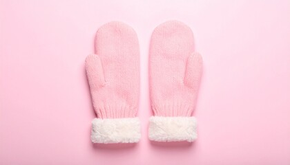 pink gloves isolated on pink