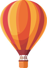 Naklejka premium Colorful hot air balloon vector illustration with orange and red stripes ready for adventure