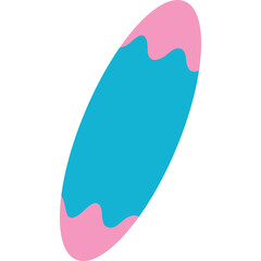 Abstract Oval Shape With Blue Center And Pink Edges On Transparent Background