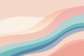 Minimal Abstract Fluid Art with Organic Soft Curve Lines