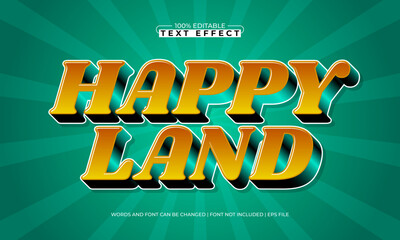 happy land editable cartoon text effect for kids play poster