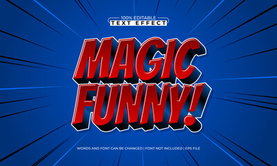magic funny editable cartoon text effect for kids play poster