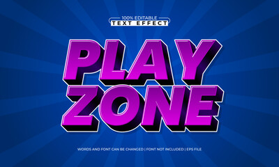 play zone editable cartoon text effect for kids play poster
