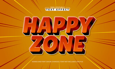 happy zone editable cartoon text effect for kids play poster