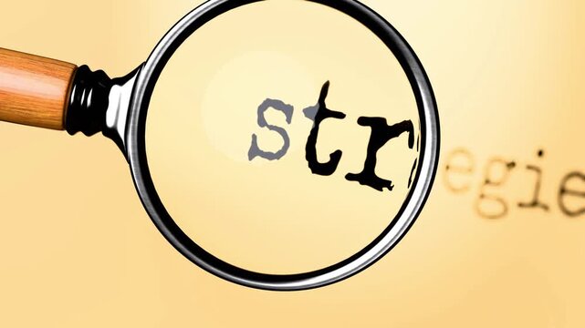 Strategies under close examination. Focusing on Strategies, analyzing it, taking a closer look. Concentrating on Strategies, reviewing it, searching for answers