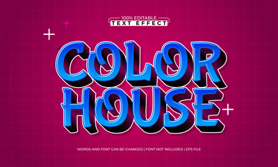 color house editable cartoon text effect for kids play poster