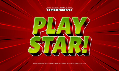 play star editable cartoon text effect for kids play poster