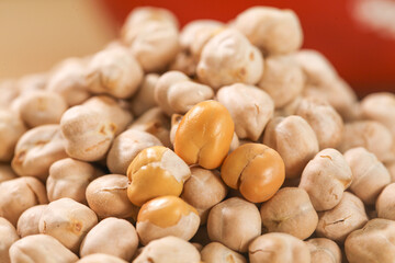 Fried Xinjiang Chickpeas with Salt - Crispy Golden Legumes Snack Food Photography