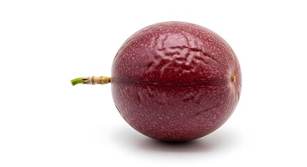 Single passion fruit isolated on white background