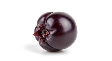 A single dark purple berry isolated on white background