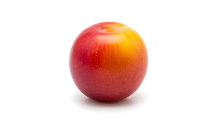 A single red and yellow plum isolated on white background