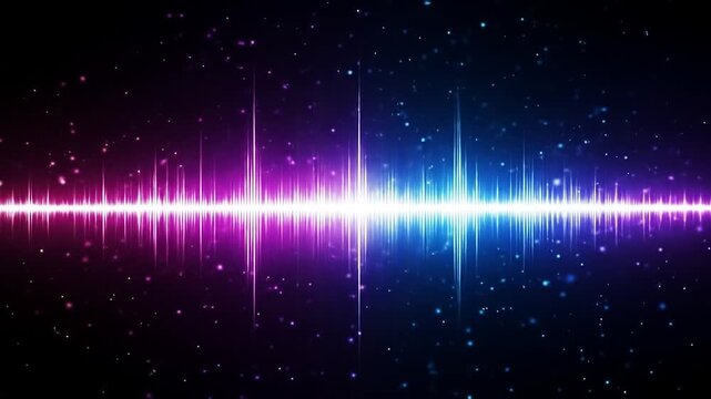 Abstract Sound Wave Dynamic Audio Visualization in Purple and Blue Hues