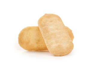Crispy Rice Crackers Senbei Japanese Snacks Isolated on White Background