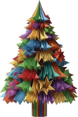 Festive colorful Christmas tree holiday decoration