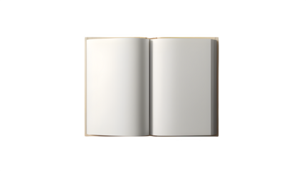 Open book illustration on transparent background top view template