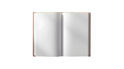 Open book illustration on transparent background top view mockup