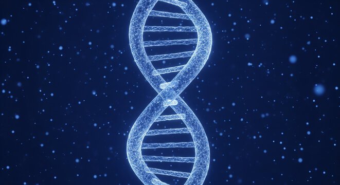 dna strand on blue background