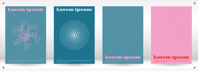 Set of Minimal Vector Banner Design with Circles and Wave Lines. Modern Background with Geometry Lines. Good for Business Identity or Music Fest Poster. Swiss Style.