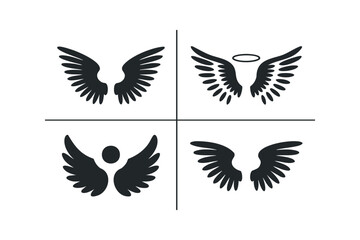 Obraz premium Four distinct stylized wing graphic sets