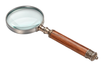 magnifying glass on white background