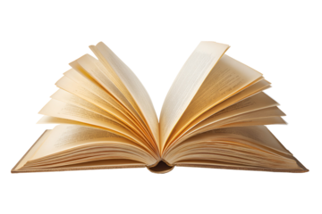 An open antique book with aged yellowed pages and visible text against a dark background