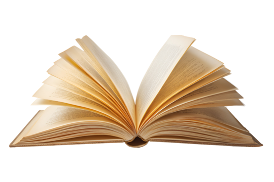 An open antique book with aged yellowed pages and visible text against a dark background