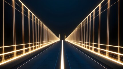 Obraz premium Futuristic glowing bridge pattern across dark background