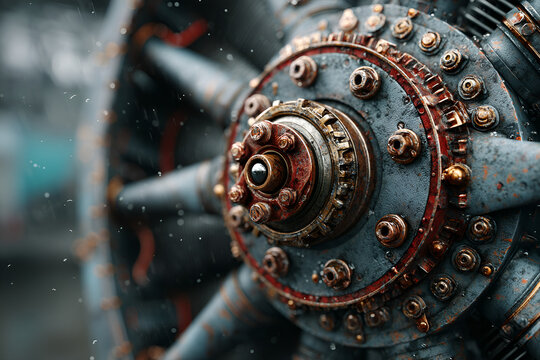 Analyzing Detail of Metal Radial Engine with Textured Surfaces