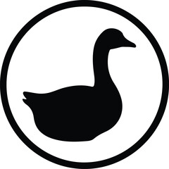 Illustration goose in circle symbol animal waterfowl silhouette vector