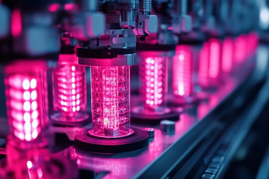 close-up of an innovative LED lamp manufacturing production