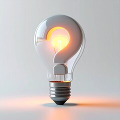 Question Mark Lightbulb Concept on White Background