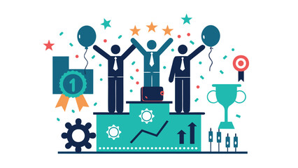 Diverse team celebrating a significant business achievement with vibrant confetti and a sense of accomplishment perfect for corporate success themes