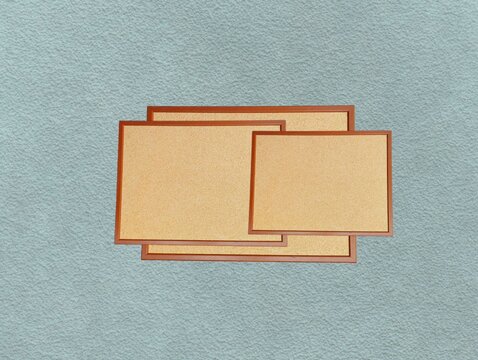 The green background in the image is a brown sticky whiteboard with sturdy edges, used for hanging or placing pins to show work on the board from soft brown wood, soft wood texture Beautiful.