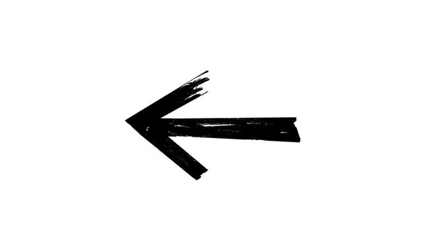 arrow icon animation on black background. 4k animation