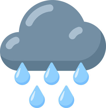 simple minimalist icon vector of a rain cloud