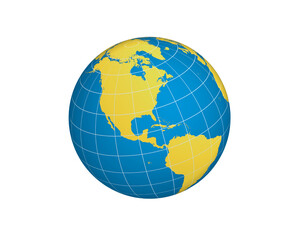 Globe isolated on white background. Vector illustration.