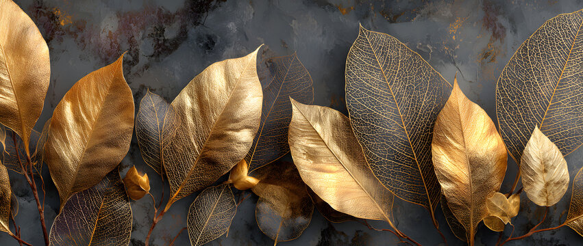 Luxury Gold leaf and natural background