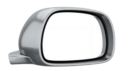 Modern car side mirror isolated on white background