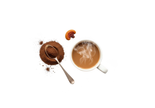 Enjoying a steaming cup of Reishi mushroom coffee for wellness routine