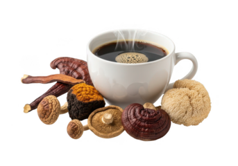 Enjoy gourmet mushroom coffee, a vibrant, healthy beverage alternative
