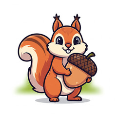Naklejka premium squirrel with acorn