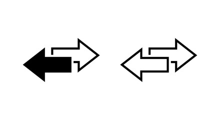 Exchange arrow icon. Swap arrows symbol. Opposite direction sign