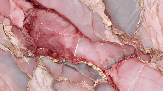 Pink marble with gold veins