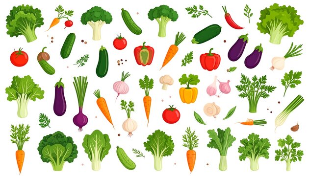A vibrant flat-lay featuring an assortment of fresh, colorful vegetables