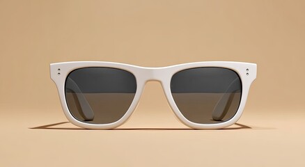 Front view of a pair of white sunglasses