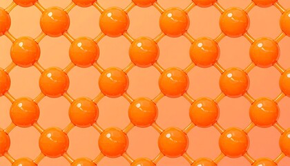 Orange Molecular Structure - A Close-Up View of Interconnected Spheres.