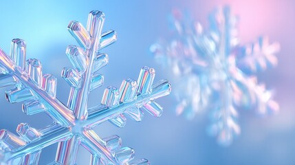 christmas festival Delicate snowflakes against a soft blue background.